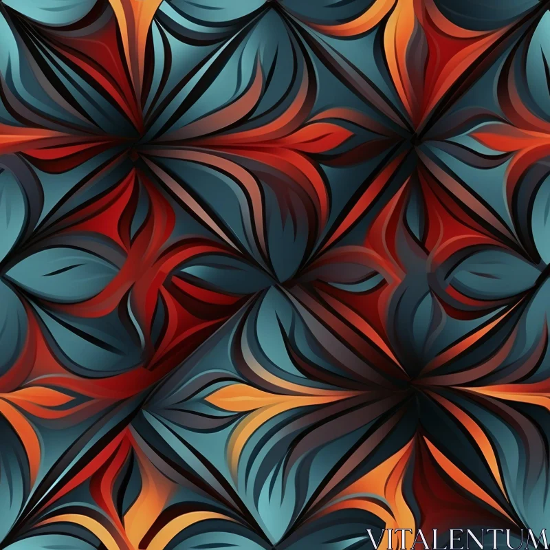 AI ART Symmetrical Floral Pattern with Gradient Colors