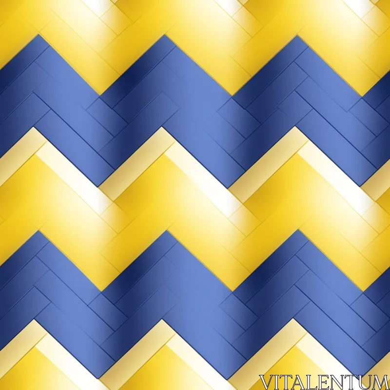Blue and Yellow Herringbone Stripes Pattern AI Image