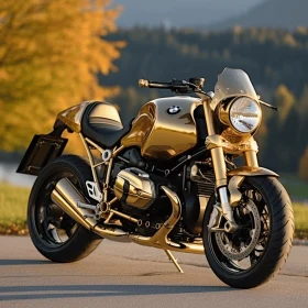 Captivating Gold BMW Motorbike Design - Award-Winning Art
