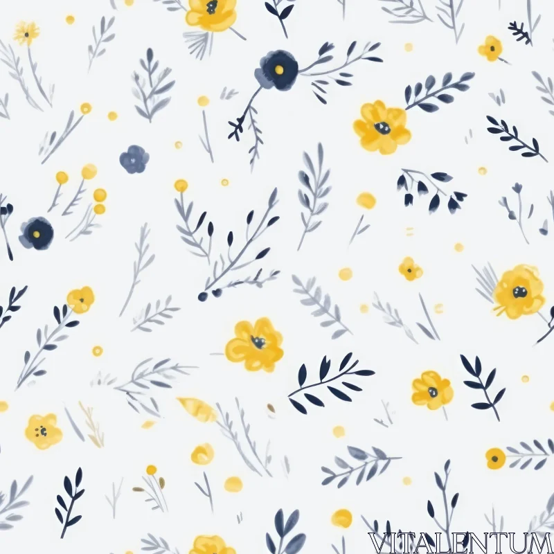 Charming Floral Pattern - Ideal for Fabric & Wallpaper AI Image