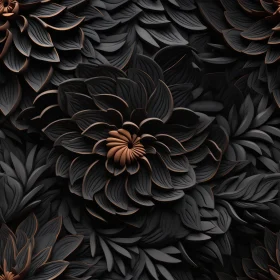 Dark Gray Flowers Seamless Pattern - Background Texture Design