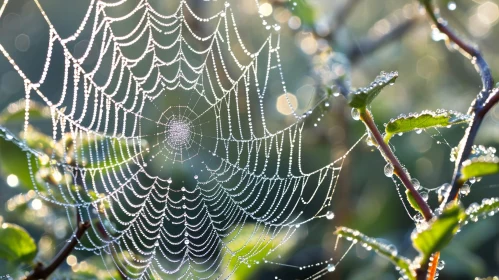 Intricate Spider Web with Morning Dew | Nature Photography