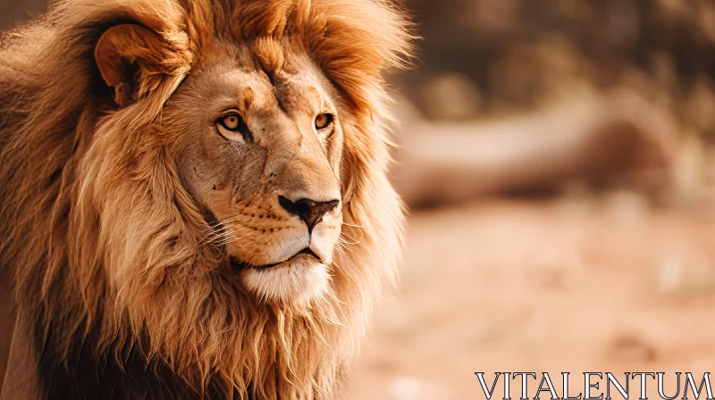 Majestic Lion Portrait in Nature AI Image
