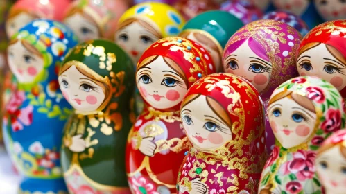 Traditional Russian Nesting Dolls - Hand-Painted Wooden Art