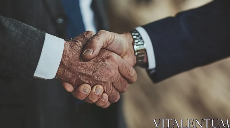 Businessmen Shaking Hands - Symbol of Agreement and Cooperation AI Image
