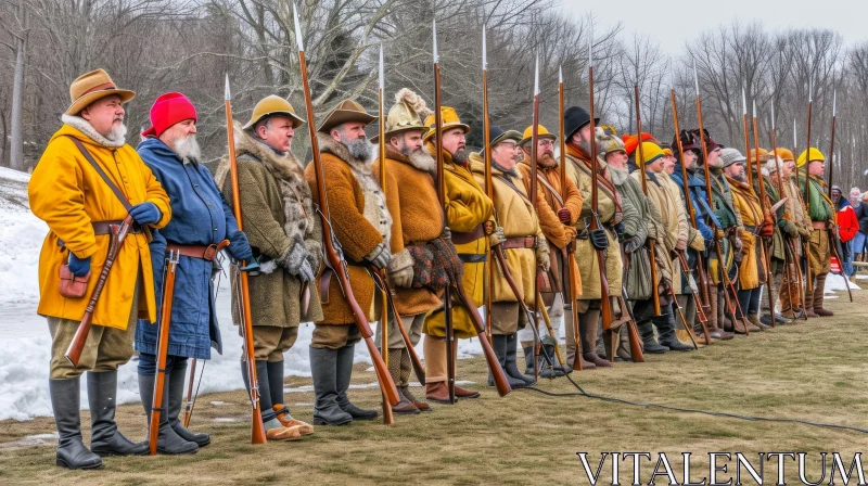 Colonial-Era Military Uniforms: Realistic Depiction AI Image