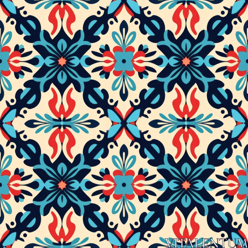 Colorful Moroccan Tiles Seamless Pattern for Design Projects AI Image