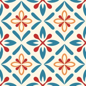 Seamless Pattern with Stars and Quatrefoils - Vector Illustration