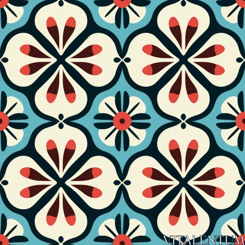 Symmetrical Floral Vector Pattern AI Image