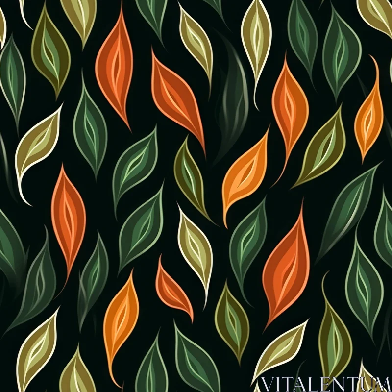 Autumn Leaves Seamless Pattern - Design Element AI Image
