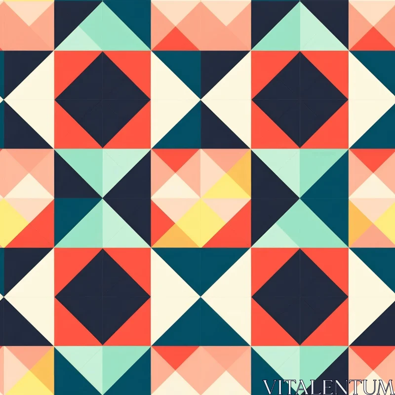 AI ART Colorful Geometric Pattern - Repetitive Design for Fabric & Wallpaper