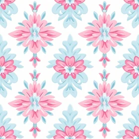 Elegant Pink and Blue Floral Seamless Pattern
