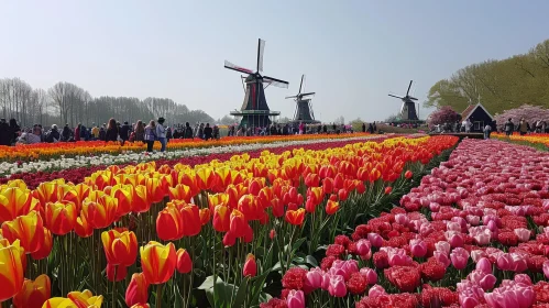 Field of Tulips in the Netherlands: A Captivating Nature Scene