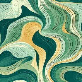 Green Teal Yellow Abstract Wavy Pattern Background