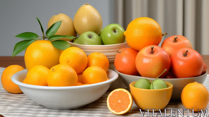 Citrus Fruits Still Life: Abundance and Natural Beauty AI Image