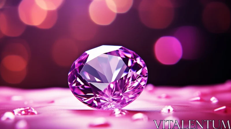 AI ART Exquisite Pink Diamond Close-Up