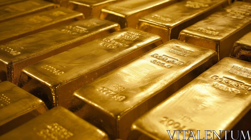 Gleaming Gold Bars in a Vault: A Symbol of Opulence and Wealth AI Image