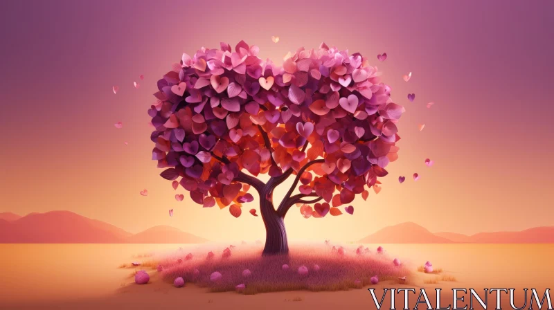 AI ART Romantic Surreal Tree Landscape