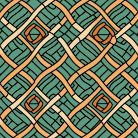 Seamless Celtic Knotwork Stripes Pattern on Green Background