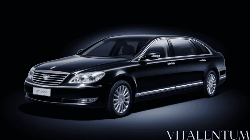 Black Luxury Sedan in the Style of the Northern and Southern Dynasties AI Image