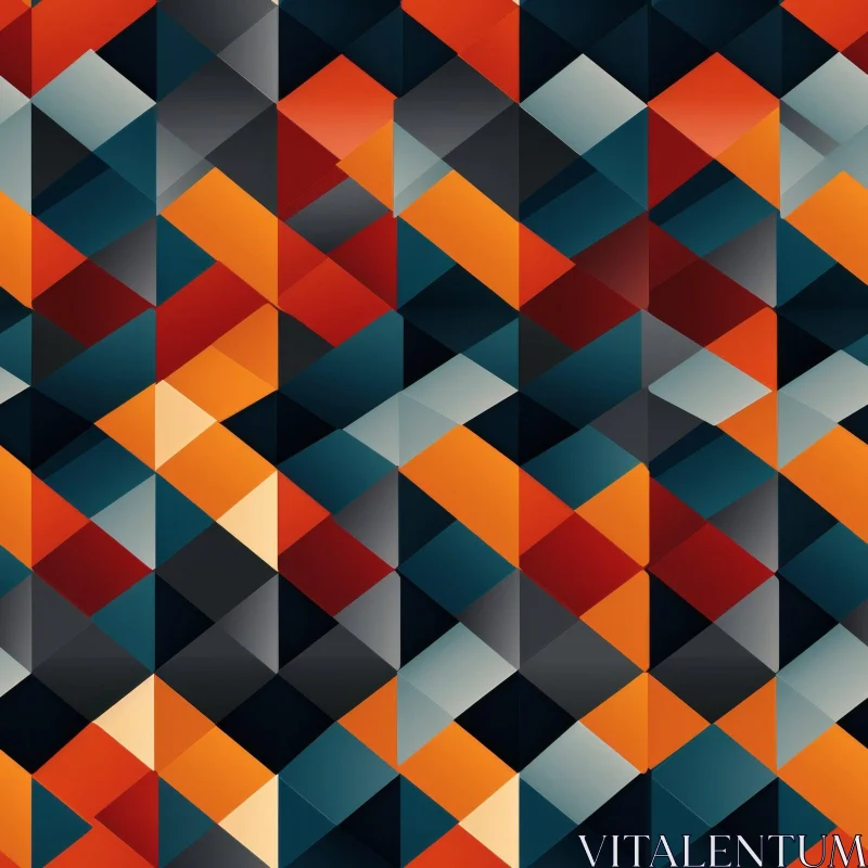 Blue Orange Gray Geometric Pattern AI Image