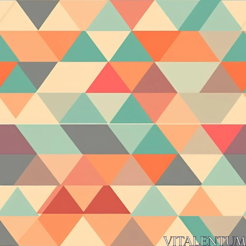 Retro Triangles Geometric Pattern - Seamless Vector Background AI Image