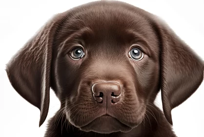 Brown Labrador Puppy with Serious Eyes - Ultrafine Detail