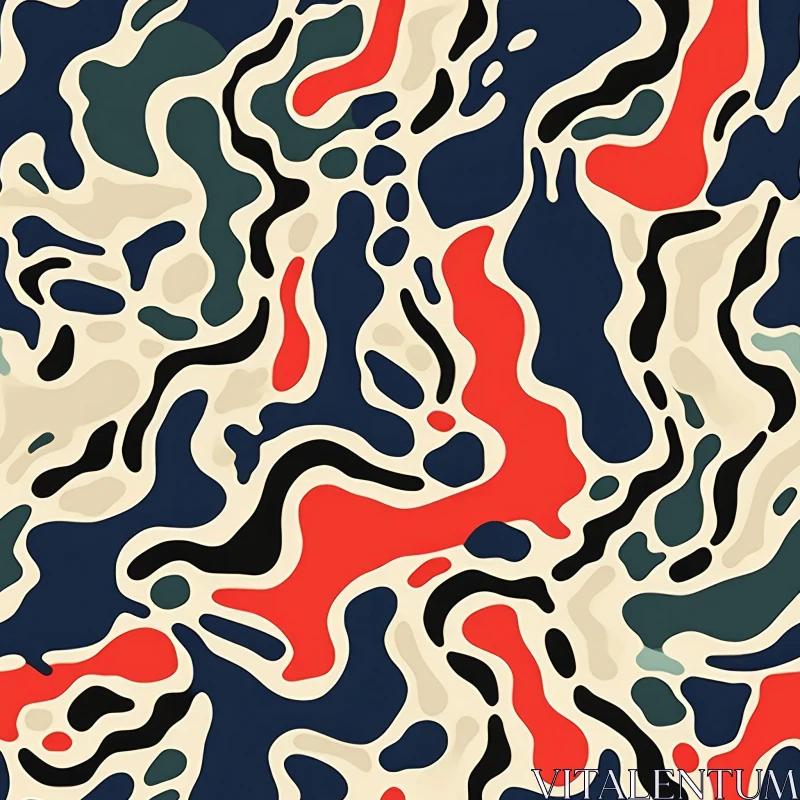 Camouflage Organic Shapes Abstract Painting AI Image
