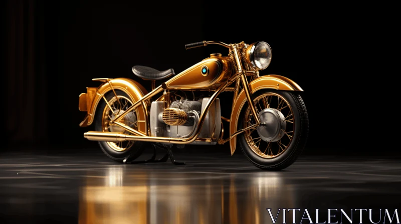 Captivating Gold Motorcycle Artwork | Bold Chromaticity AI Image
