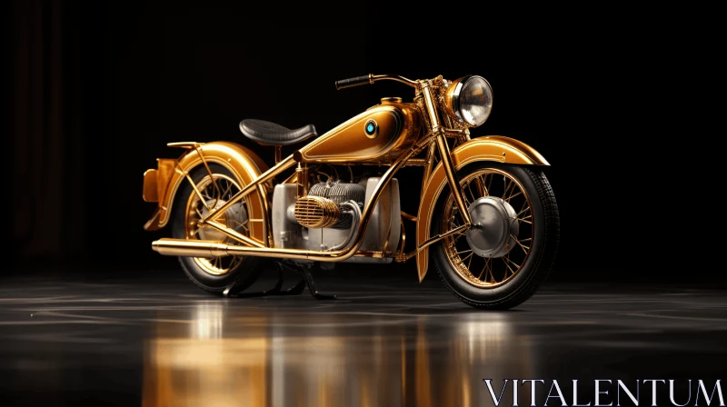 Captivating Gold Motorcycle Artwork | Bold Chromaticity