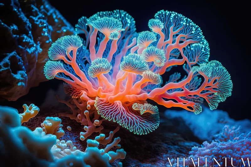 AI ART Captivating Underwater Photo of Bright Blue Coral | Canon EOS 5D Mark IV