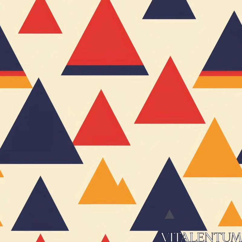 Harmonious Triangle Pattern in Red, Blue, Yellow AI Image