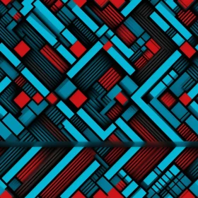 Modern Geometric Pattern in Blue, Red, and Black