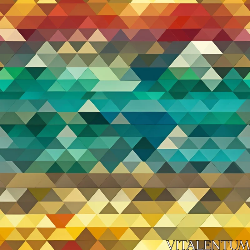 AI ART Multicolored Geometric Triangle Pattern