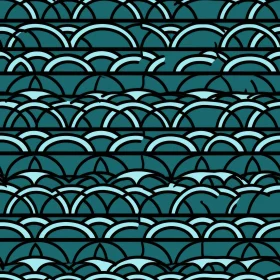 Blue and Green Arcs Seamless Pattern for Fabric Print or Wallpaper