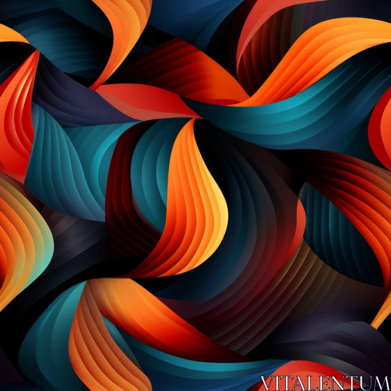 Blue Orange Purple Abstract Pattern AI Image