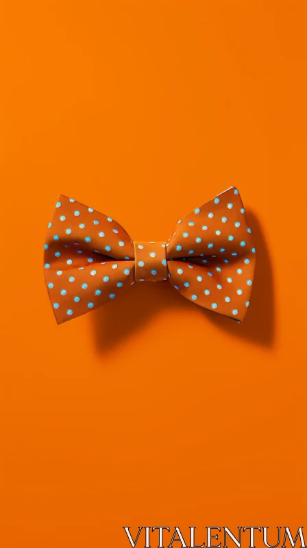 AI ART Burnt Orange Bow Tie with Polka Dots - Fashion Accessory