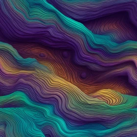Colorful Abstract Landscape with Wavy Terrain