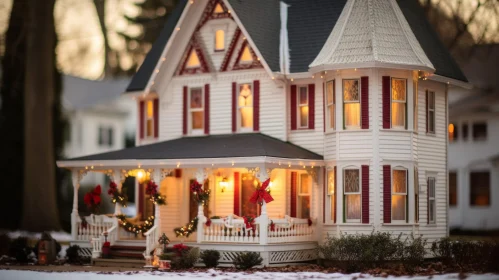 Enchanting Christmas Dollhouse Decoration