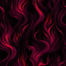 Wavy Red and Pink Flames Seamless Pattern on Black Background