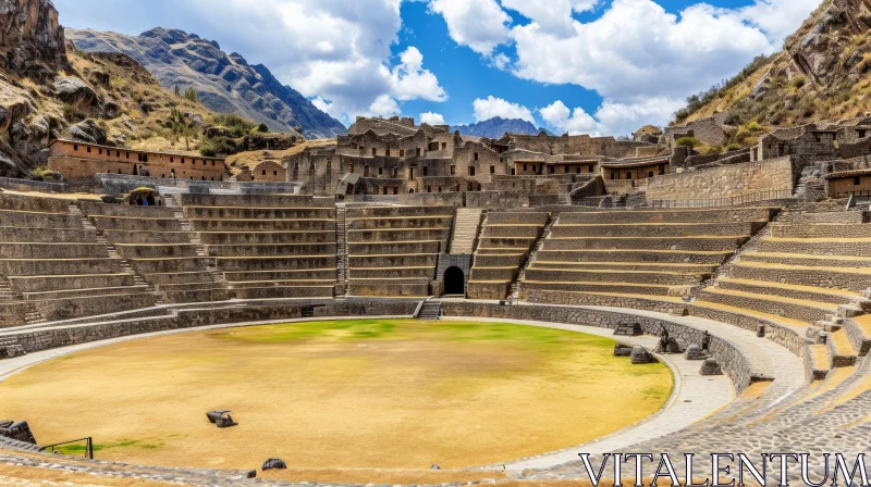 Ancient Ruins in Ollantaytambo, Peru | Majestic Amphitheater AI Image