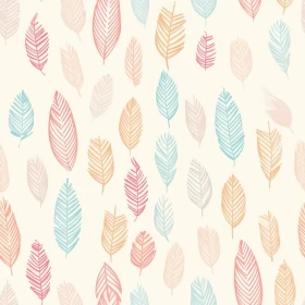 Delicate Hand-Drawn Pastel Leaves Pattern