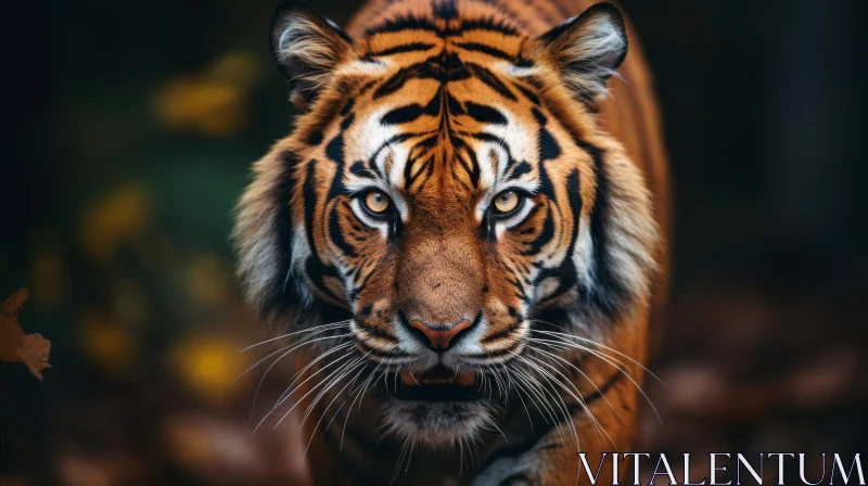 Intense Tiger Portrait in Nature AI Image