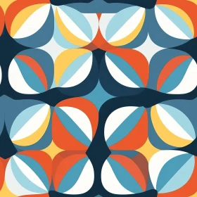 Interlocking Circles Seamless Pattern in Retro Colors