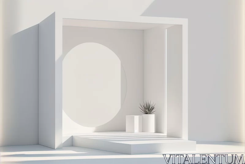 Minimalist Abstract Interior Scene | Geometric Design AI Image