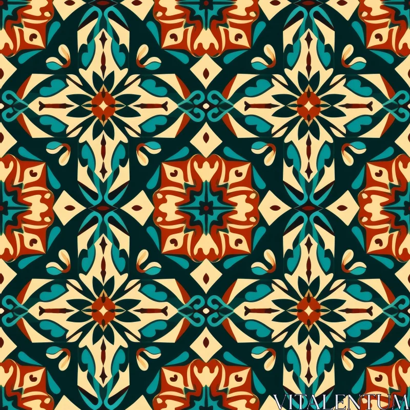 Moroccan Tiles Seamless Pattern - Traditional Geometric Design AI Image