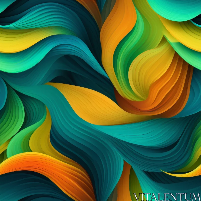 Abstract Wavy Pattern Background AI Image