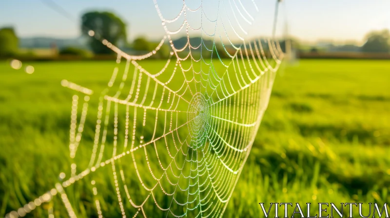 Enchanting Spider Web in Nature's Embrace AI Image