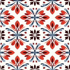 Floral Moroccan Tilework Seamless Pattern