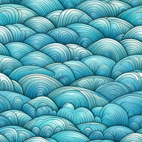 Tranquil Hand-Drawn Blue Waves Pattern